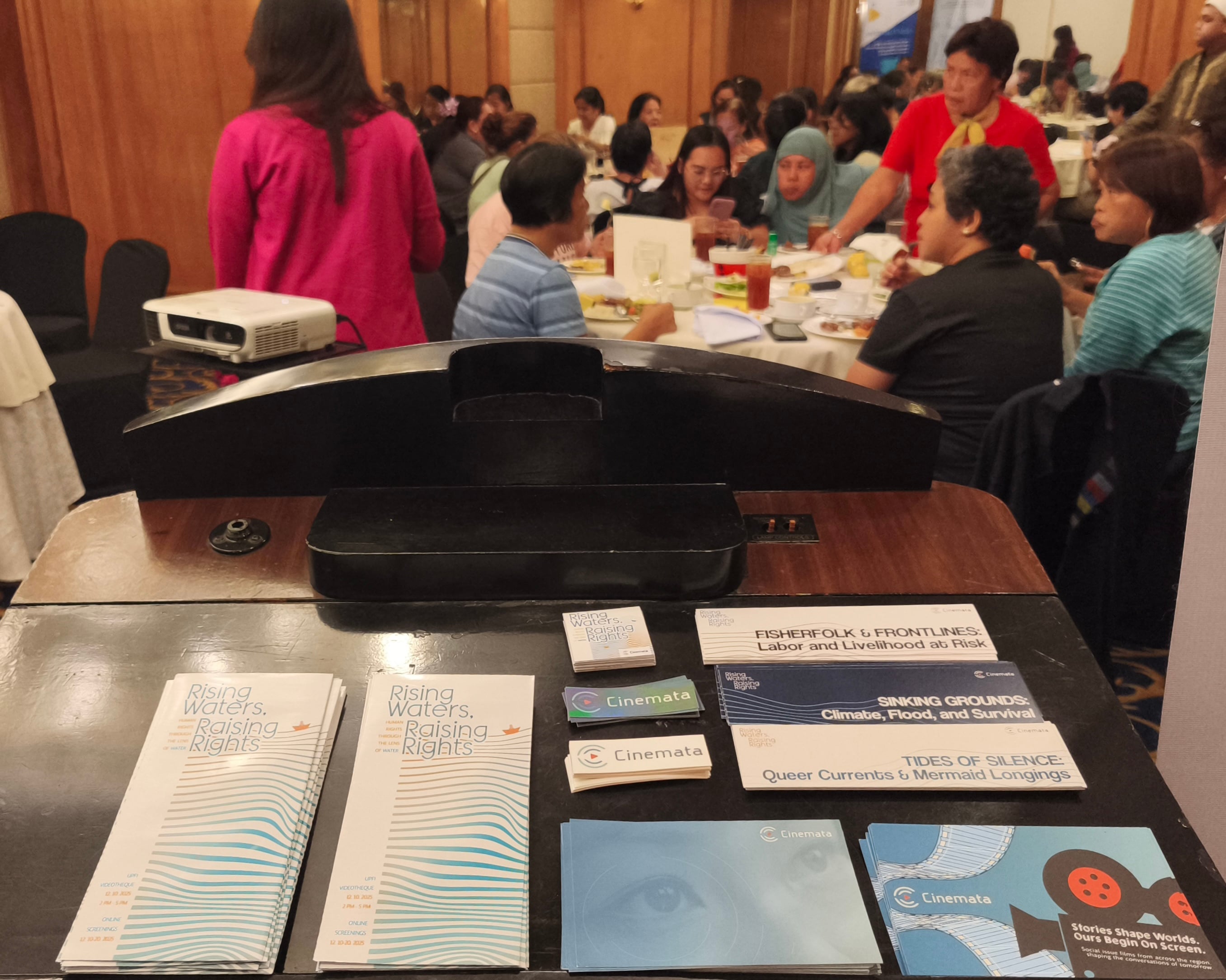 Participants engaging with films